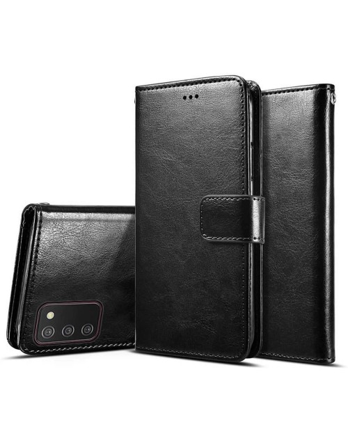 Samsung Galaxy A02S (2021) Vegan PU Leather Flip Book Style Wallet Case Cover